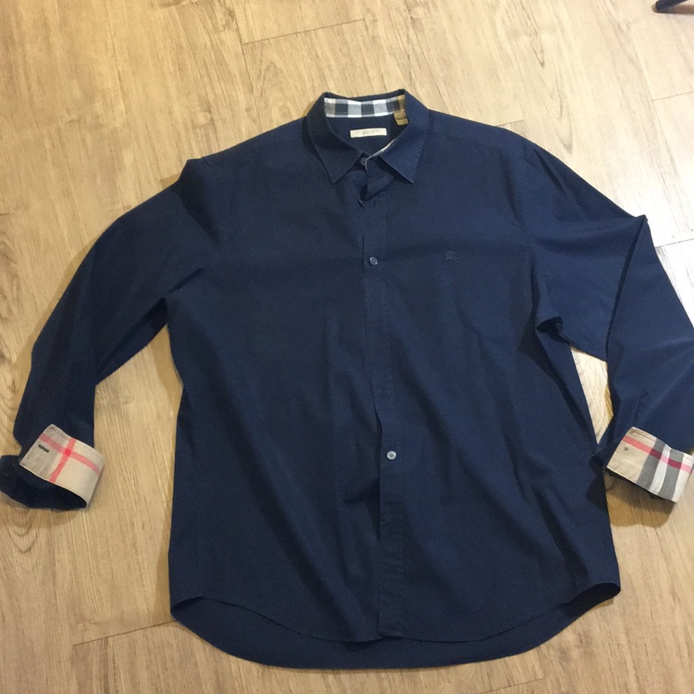 Burberry Dress Shirt (Navy Blue)